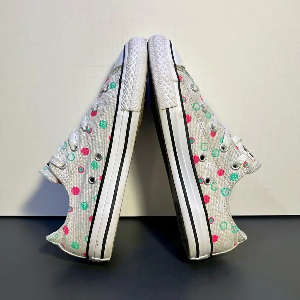 Little Girls CONVERSE All Star Ox Polka Dot Mouse Neo Gray Sneakers / Size 3